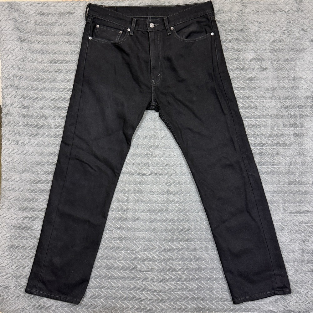 Levi's 505 Mens Jeans 36x32 Black Regular Fit Straight Leg 5 Pocket Red Tag Logo